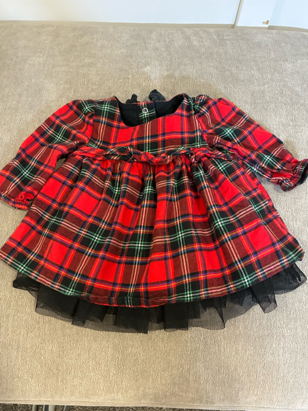 Cat & Jack Red and Green Tartan Baby Dress